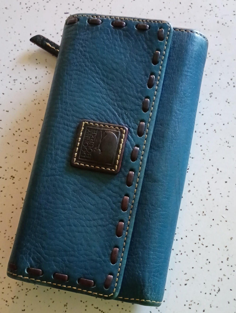 Dooney & Bourke Denim Blue Florentine Leather Continental Wallet